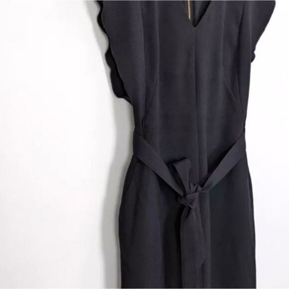 Eliza J Midi Ruffle Sleeve Sheath Dress Black NWT size 4 - Picture 10 of 13